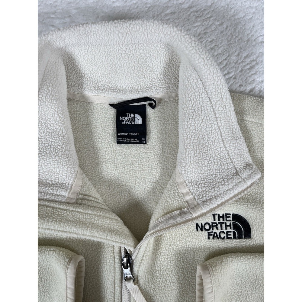 The North Face Ivory Fleece Full Zip Jacket Women's Medium Soft Warm Teddy - Picture 4 of 10